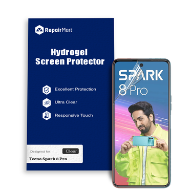 Tecno Spark 8 Pro Compatible Premium Hydrogel Screen Protector With Full Coverage Ultra HD